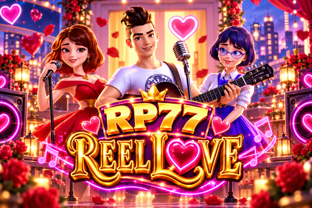 RP77 Reel Love with romantic band, guitar and neon hearts